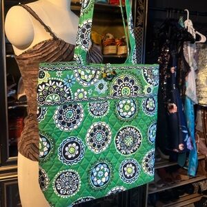Vera Bradley Green Floral Tote Bag